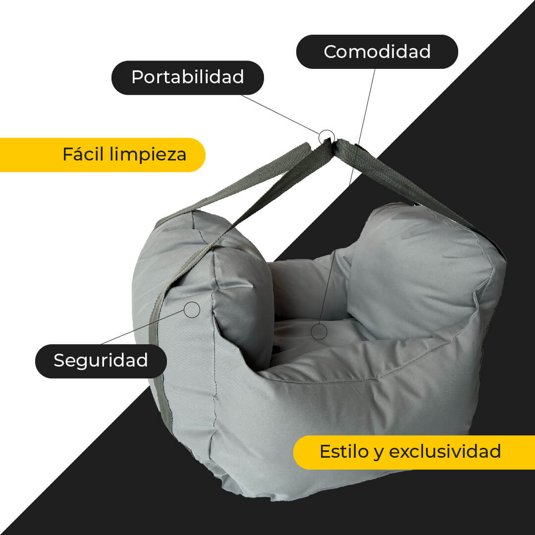 Asiento de coche para perros (Razas Pequeñas)