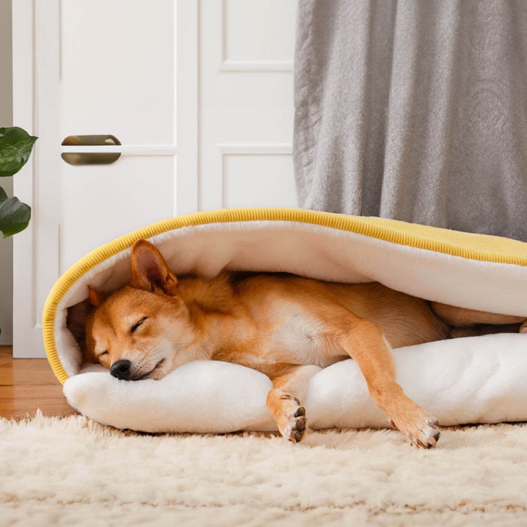 Cama tipo cueva personalizada para perros – Antiestrés y lavable
